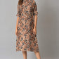 W for Woman Brown Floral Printed Vaccy Dress