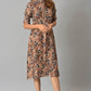 W for Woman Brown Floral Printed Vaccy Dress