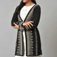 W for Woman Black Reversible Jacquard Women Cardigan