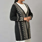 W for Woman Black Reversible Jacquard Women Cardigan