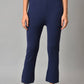 W for Woman Blue Knitted Women Straight Pants