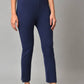 W for Woman Blue Knitted Women Straight Pants