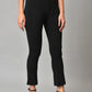 W for Woman Black Solid Knitted Flared Pants