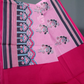 Block Print Baby Pink Combo Mulmul Cotton Saree By Gayathri Reddy Designer Studio | Swadesiicart