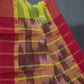 Dual Shades of Lime Green Mangalagiri Ikkat Cotton Saree By Gayathri Reddy Designer Studio | Swadesiicart