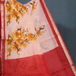Peach Colour Block Print Pure Kota Cotton Saree By Gayathri Reddy Designer Studio | Swadesiicart
