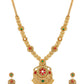 Aadita Gold-Polished & Red e Studded Jewellery Set - Swadesiicart