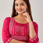 Kalini Ethnic Motifs Printed Mirror Work Kurta - Swadesiicart