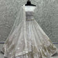 Jyoti Fashion Women's White Bridal Net Fancy Foil & Sequins with Multi Thread Embroidered Wedding Lehenga Choli | Swadesiicart