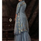 Myra Grey Net Embroidered Sharara Suit | Swadesiicart