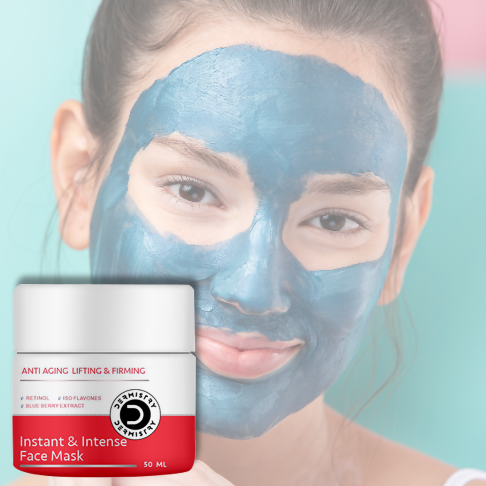 Dermistry Anti Aging Instant Intense Face Mask Retinol Blue Berry Lifting Firming Skin Tightening - Swadesiicart