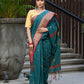 Beatitude Green Cotton Banarasi Saree | Swadesiicart