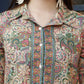 Orange & Green Rayon Paisley & Floral Printed Top with Matching Bottom - Eesha - Swadesiicart