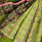 Exclusive Collection 100% Pure Cotton Olive Tant Saree With Hand Weaving Work - Swadesiicart