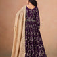 Anaita Purple Faux Georgette Jacquard Embroidered Work Anarkali Suit