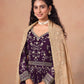 Anaita Purple Faux Georgette Jacquard Embroidered Work Anarkali Suit
