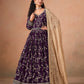 Anaita Purple Faux Georgette Jacquard Embroidered Work Anarkali Suit