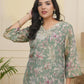 Vaasva Women Green Tissue Shimmer Kurta With Silk Pant & Dupatta | Swadesiicart