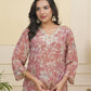 Vaasva Women Pink Tissue Shimmer Kurta With Silk Pant & Dupatta | Swadesiicart
