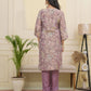 Vaasva Women Lavender Tissue Shimmer Kurta With Silk Pant & Dupatta | Swadesiicart