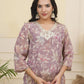 Vaasva Women Lavender Tissue Shimmer Kurta With Silk Pant & Dupatta | Swadesiicart