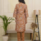Vaasva Women Rust Tissue Shimmer Kurta With Silk Pant & Dupatta | Swadesiicart