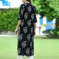 Juniper Womens Black Rayon Slub Printed Straight Kurta - Swadesiicart