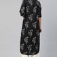 Juniper Women's Black Rayon Slub Bandhani Straight Kurta - Swadesiicart