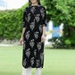 Juniper Womens Black Rayon Slub Printed Straight Kurta - Swadesiicart