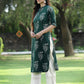 Juniper Womens Jadegreen Rayon Slub Printed Straight Kurta - Swadesiicart