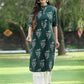 Juniper Womens Jadegreen Rayon Slub Printed Straight Kurta - Swadesiicart