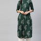 Juniper Women's Jadegreen Rayon Slub Bandhani Straight Kurta - Swadesiicart