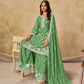 Anaita Green Heavy Chinon Palazzo Suit With Embroidery Work