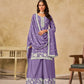 Anaita Lavender Heavy Chinon Palazzo Suit With Embroidery Work