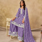 Anaita Lavender Heavy Chinon Palazzo Suit With Embroidery Work