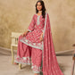 Anaita Peach Heavy Chinon Palazzo Suit With Embroidery Work