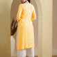 ADA Floral Lucknowi Chikankari Straight Kurta | Swadesiicart