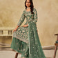 Anaita Green Heavy Net Suit With Embroidery Work