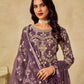 Anaita Purple Heavy Net Suit With Embroidery Work