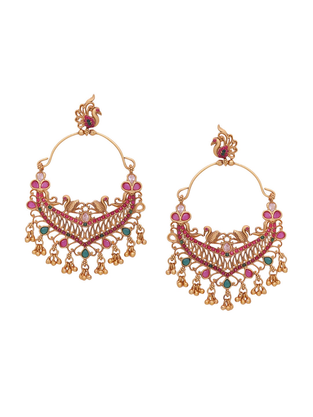 Shoshaa Gold-Polished Handcrafted Contemporary Chandbalis - Swadesiicart