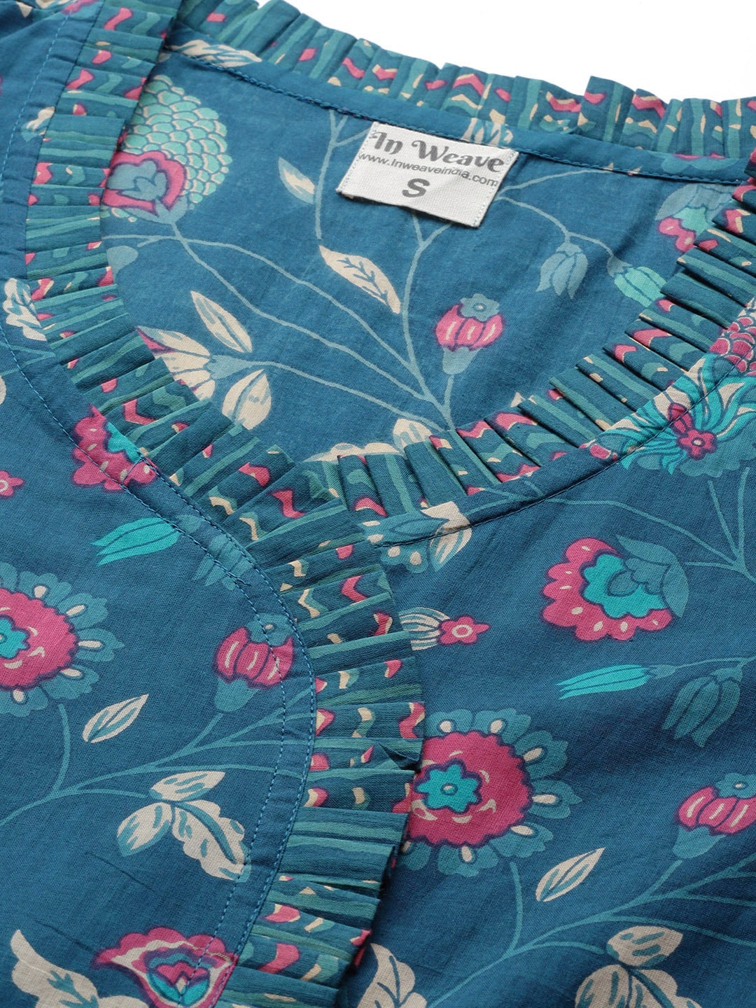 InWeave Blue Kalamkari Co Ord Set - Swadesiicart