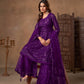 Anaita Violet Net Sharara Suit With Heavy Sequin Work