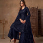 Anaita Navy Net Sharara Suit With Heavy Sequin Work