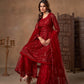 Anaita Red Net Sharara Suit With Heavy Sequin Work