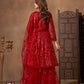 Anaita Red Net Sharara Suit With Heavy Sequin Work