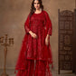 Anaita Red Net Sharara Suit With Heavy Sequin Work