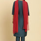 W for Woman Blue Embroidered Shantung Kurta, Pants And Dupatta Set