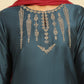 W for Woman Blue Embroidered Shantung Kurta, Pants And Dupatta Set