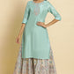 W for Woman Bright Blue Embroidered Kurta