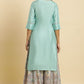 W for Woman Bright Blue Embroidered Kurta